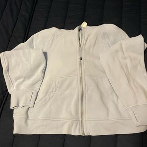 Lululemon Cropped Full Zipped Scuba Hoodie - light blue